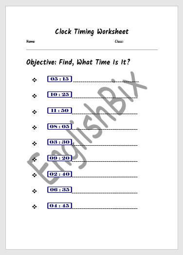look at digital clock and write the time in blanks englishbix