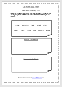 Sort the Place Related Words in Their Correct Boxes - EnglishBix