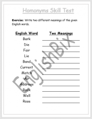 homonyms worksheets printables englishbix