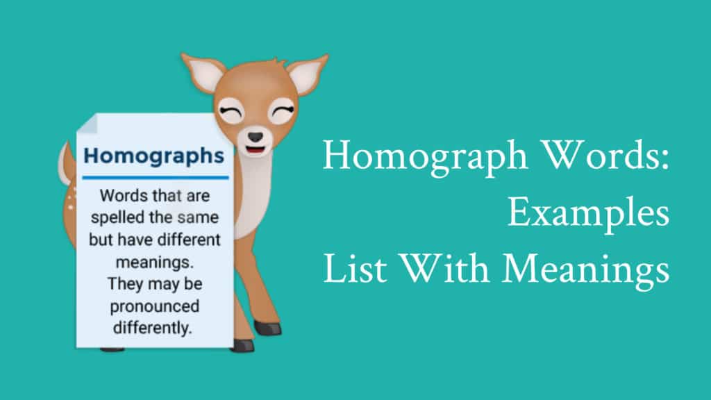 Examples of Homographs with Meanings for Kids - EnglishBix