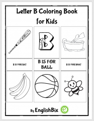 Letter B Pictures Coloring Book for Kids