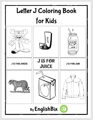 Letter J Pictures Coloring Book for Kids - EnglishBix