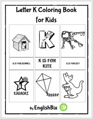 Letter K Pictures Coloring Book for Kids