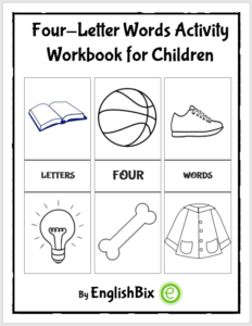 Four-Letter Noun Words Activity Workbook for Kids - EnglishBix