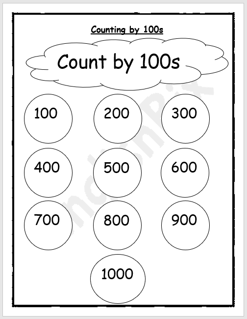 Counting In Multiples Of 100 Worksheet