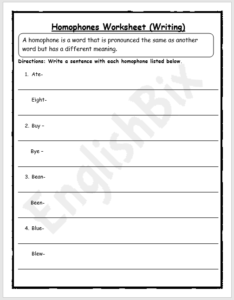 homophones exercise workbook for elementary grade englishbix