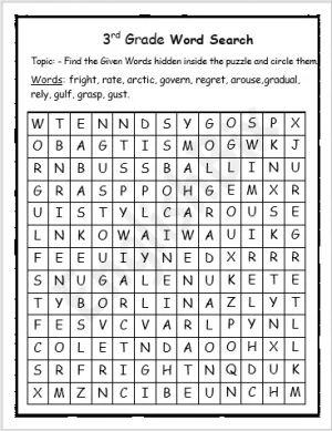 Third Grade Word Search Puzzles Printable Workbook - EnglishBix