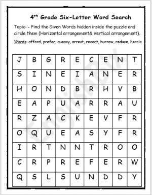 fourth grade word search puzzles printable workbook englishbix