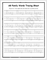 AG Word Family Activity Worksheets for Kids - EnglishBix