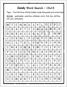 Candy Word Search Puzzles Mini-Workbook - EnglishBix