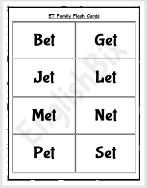 ET Word Family Printable Worksheets - EnglishBix