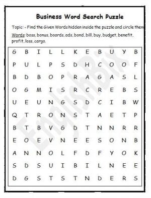 Business Word Search Puzzle Printable - EnglishBix
