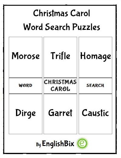Christmas Carol Word Search Mini-Workbook - EnglishBix