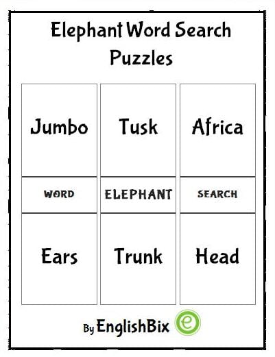 Elephant Word Search Puzzles Mini-Workbook