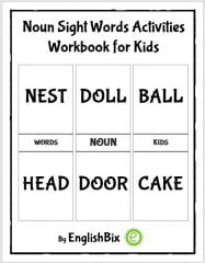 Noun Sight Words Activity Workbook for Kids