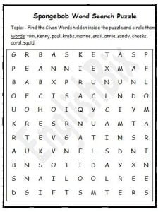 SpongeBob SquarePants Word Search Mini-Workbook - EnglishBix