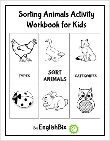 Animal Sorting by Types Activity Workbook - EnglishBix