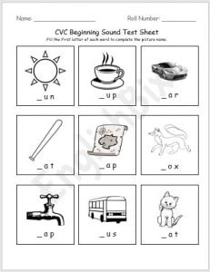 cvc beginning letter sounds worksheets englishbix