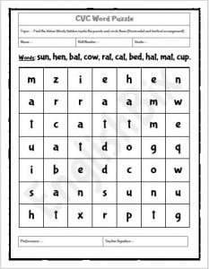 CVC Interactive Word Puzzles Printable - EnglishBix