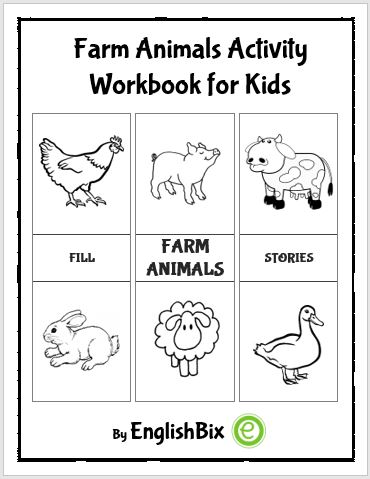 Farm Animals Activity Mini-Workbook for Kids - EnglishBix
