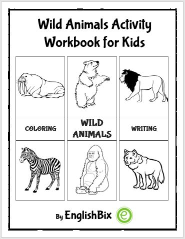 Wild Animal Activities Workbook for Kindergarten Kids - EnglishBix
