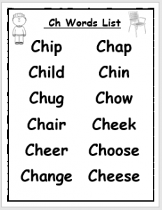CH Blend Words List with Pictures - EnglishBix