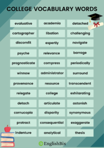 List of College Level Vocabulary Words
