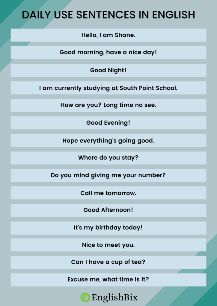 Daily Use English Sentences for Conversation
