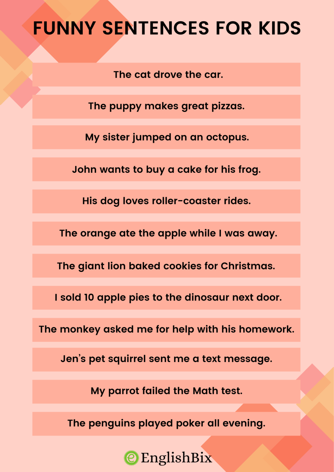 100 Funny Sentences In English For Silly Kids EnglishBix
