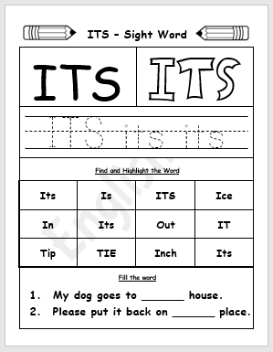 18 Printable Sight Word Worksheet