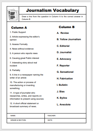 writing assignments for journalism students