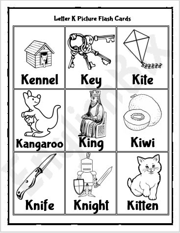 letter k words for kindergarten preschool kids englishbix