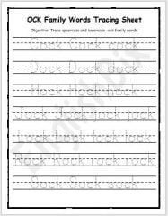OCK Word Family Printable Worksheets - EnglishBix